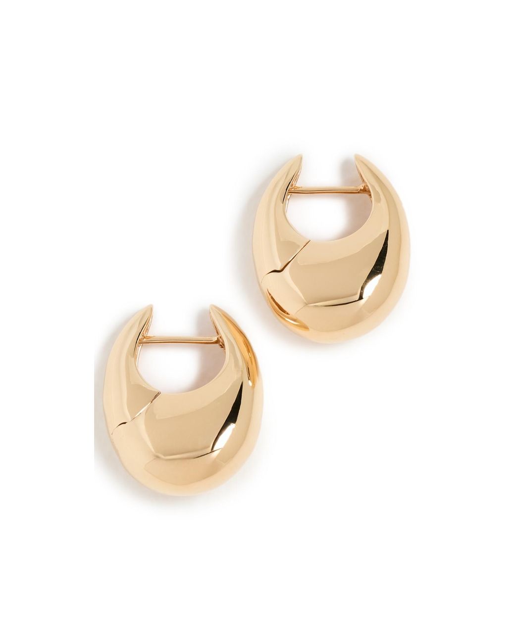 Annika Inez Metallic Large Sloping Hinge Hoops
