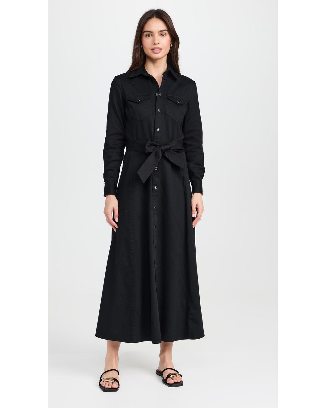 Polo Ralph Lauren Long Sleeve Day Dress in Black | Lyst Polo Ralph Lauren Long Sleeve Day Dress in Black | Lyst