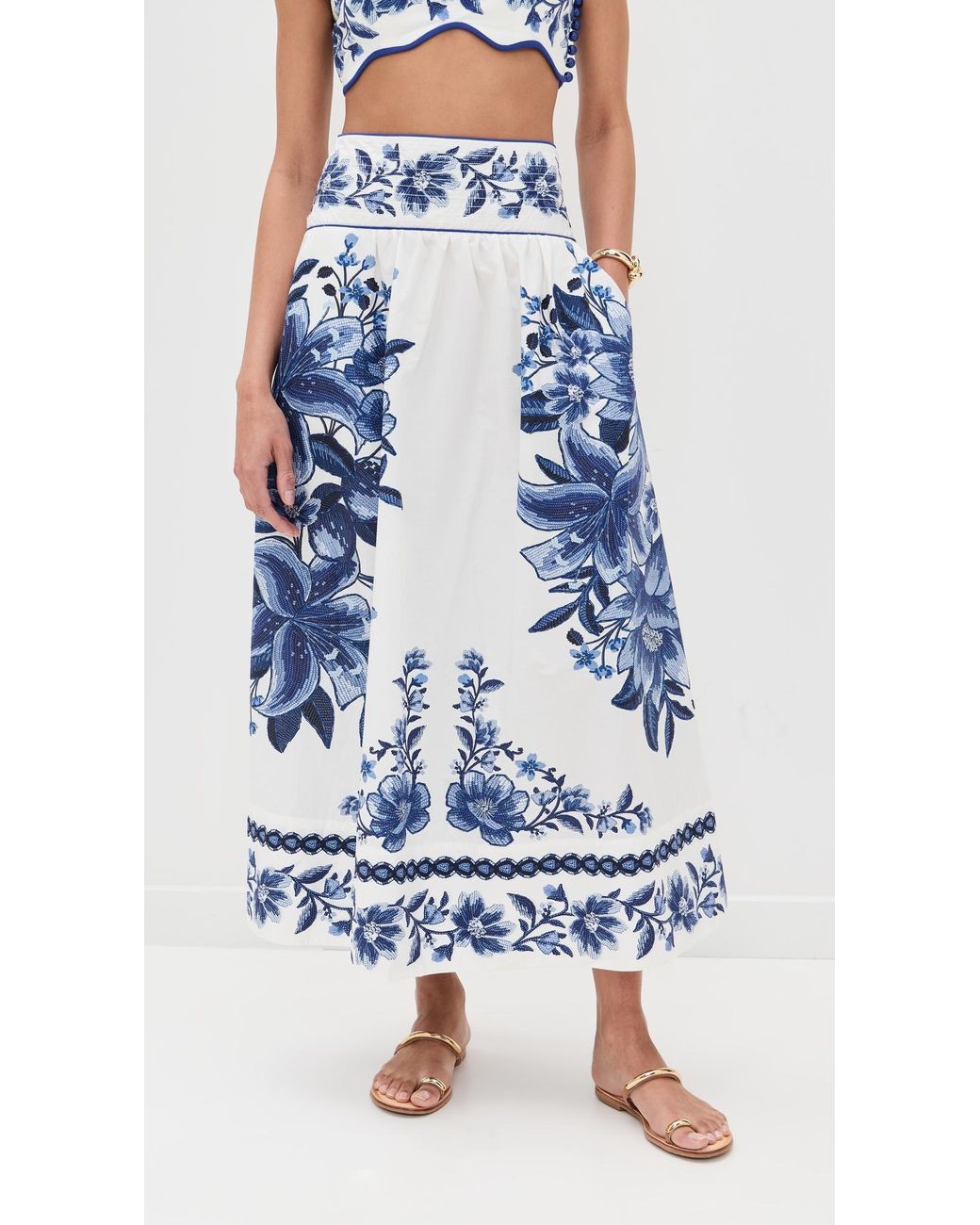 【送料込み】FARM Rio_Summer Fruit Scarf Midi Skirt FARM Rio Summer Fruit Scarf Midi Skirt in Blue | Lyst Canada