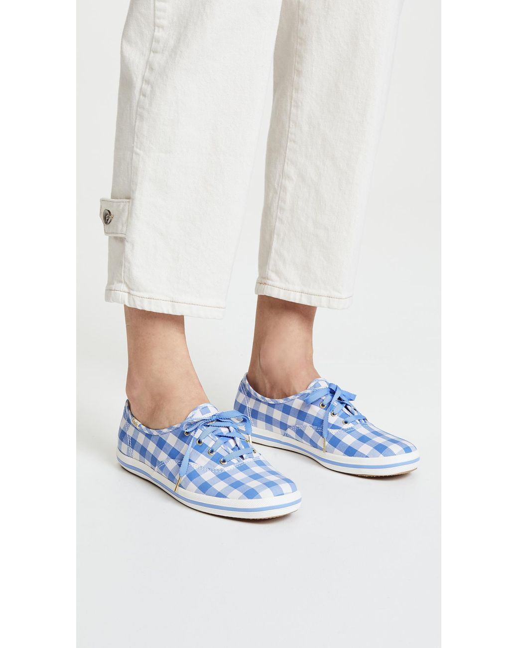 Keds X Kate Spade New York Gingham Sneakers in Blue | Lyst