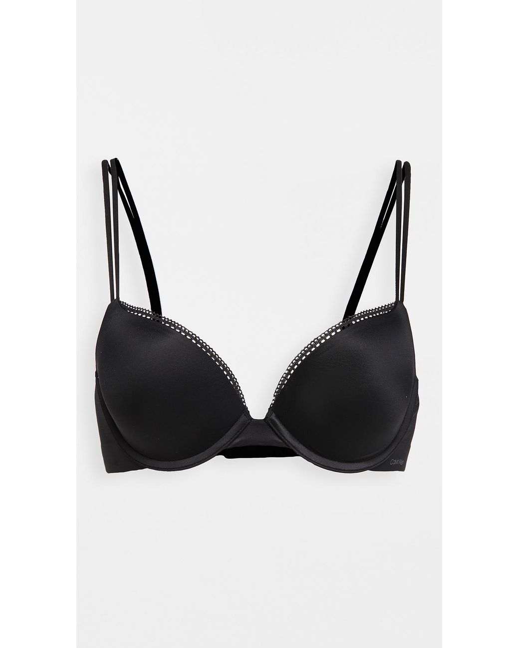 Calvin Klein Synthetic Liquid Touch Push Up Plunge Bra in Black Lyst