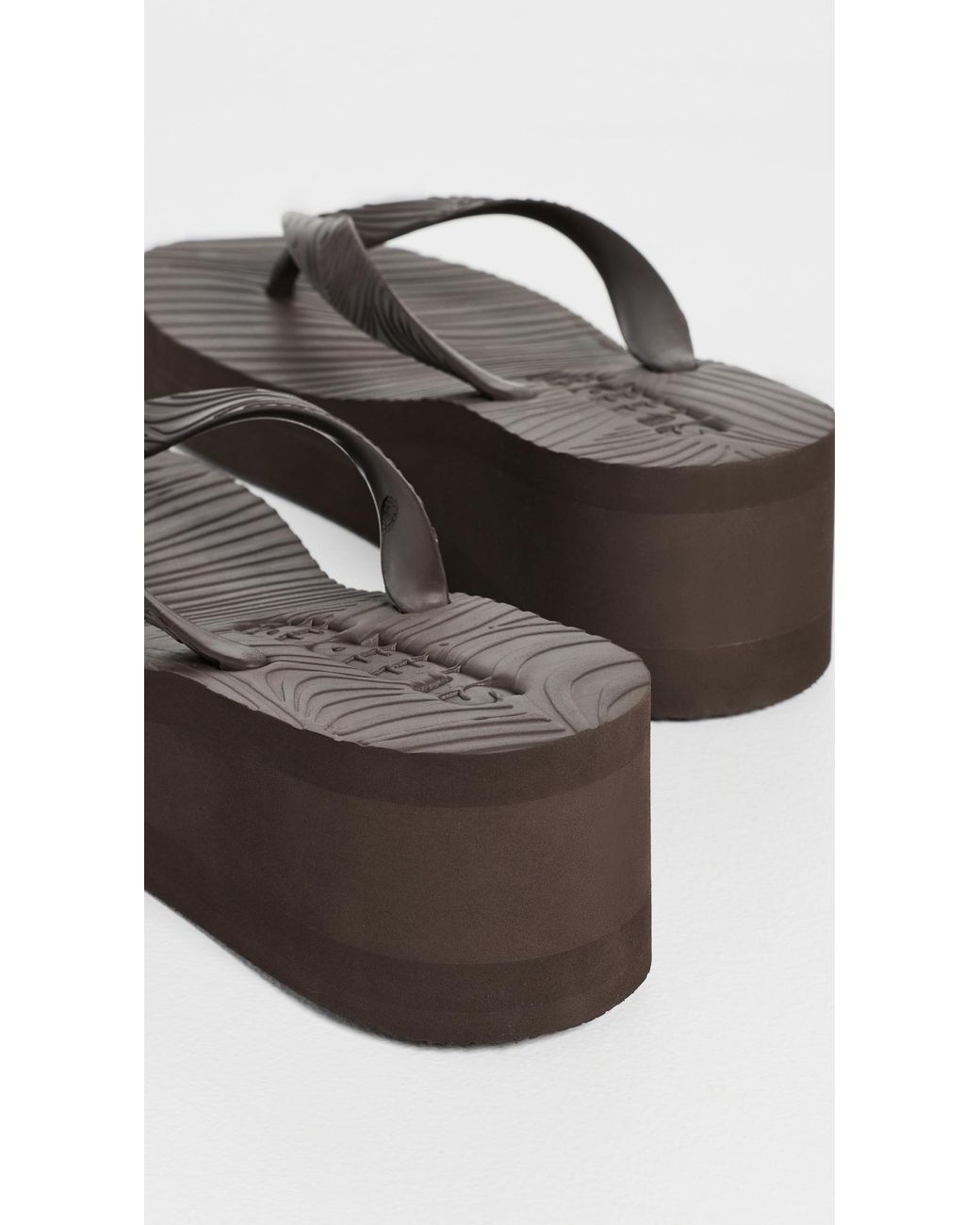 Sleeper Black High Platform Flip Flops