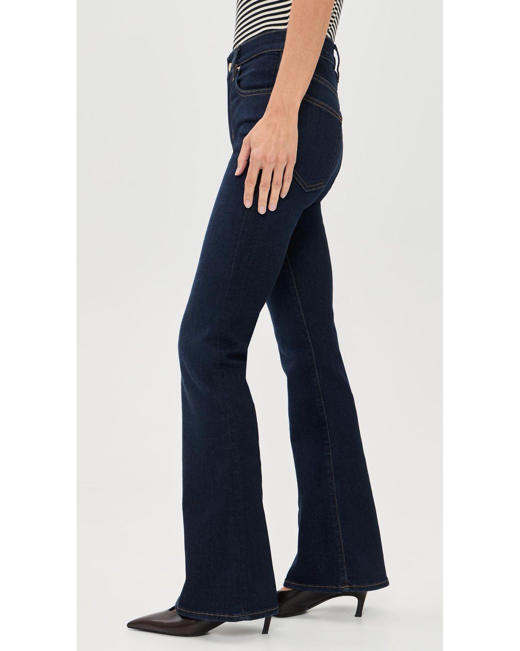FRAME Blue The Petite Pixie Flare Jeans