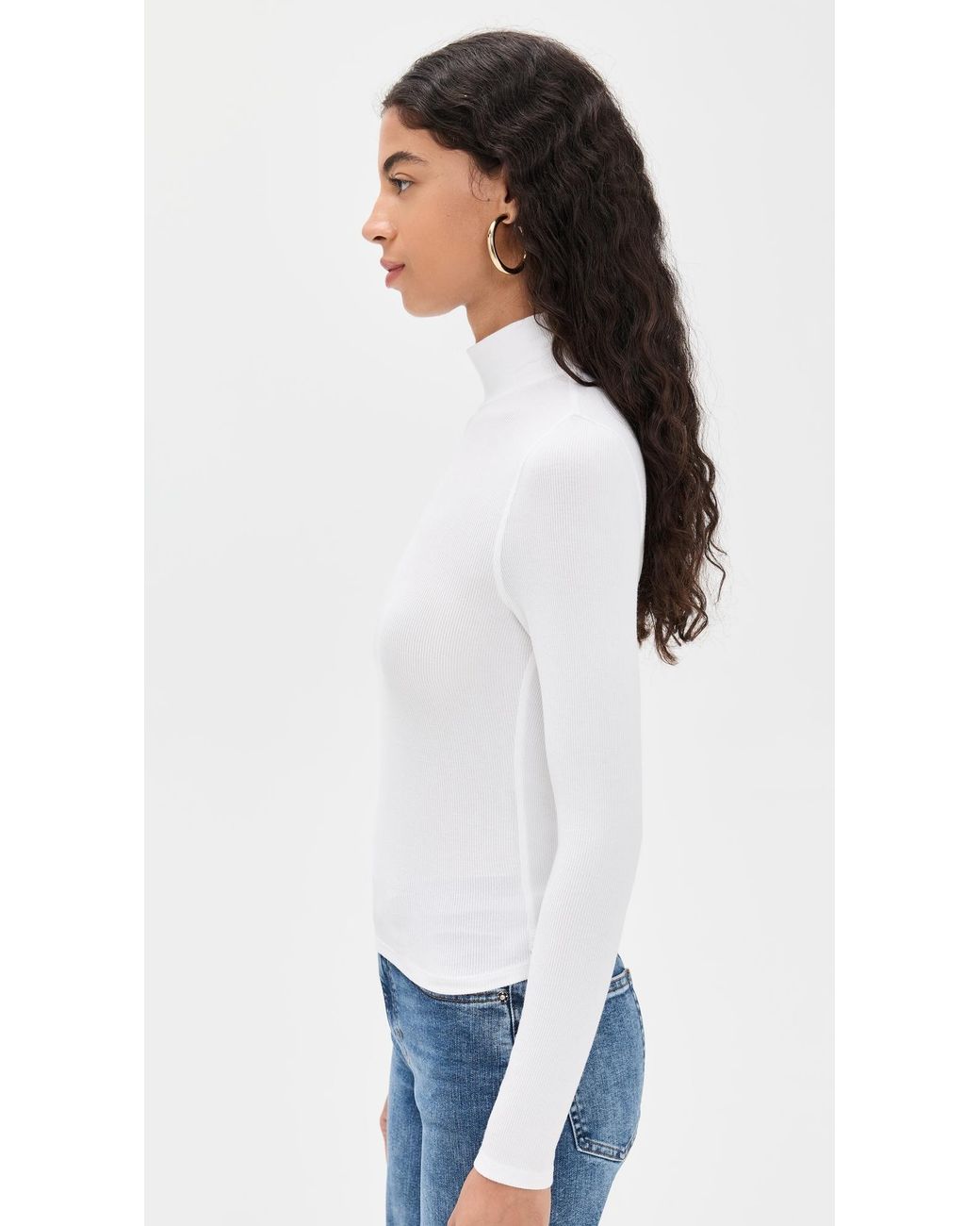 FRAME White Rib Turtleneck