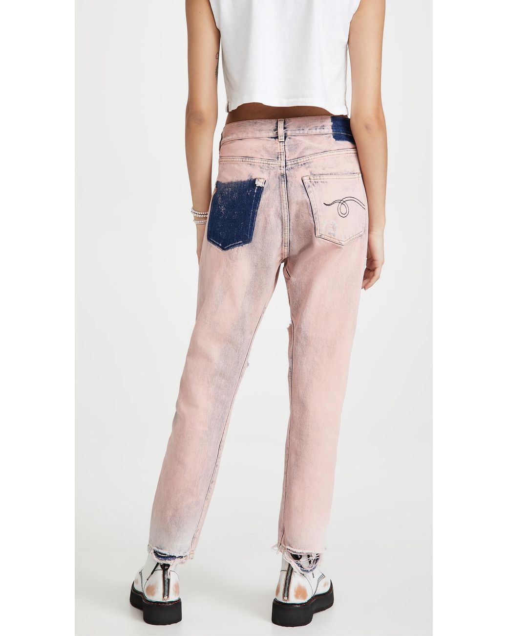 R13 Denim Crossover Jeans in Pink | Lyst
