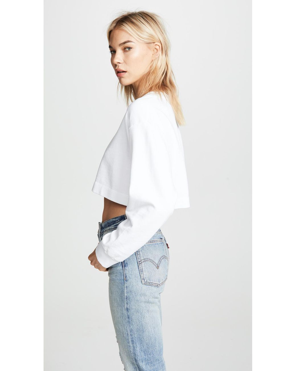 Levi's Cotton Cropped Logo Sweatshirt 