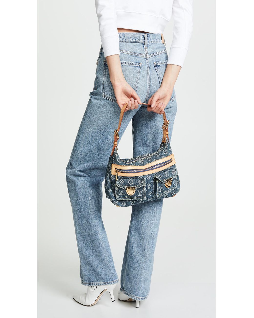 What Goes Around Comes Around Louis Vuitton Denim Baggy Gm Shoulder Bag in  Blue | Lyst