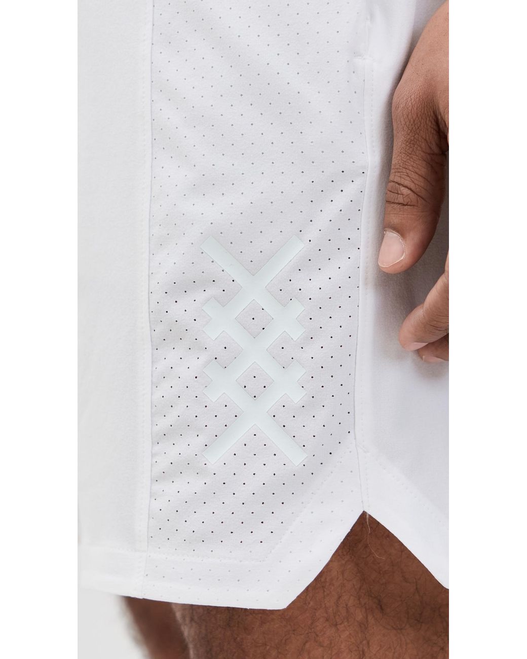 Rhone White Lined Backspin Shorts 7 for men