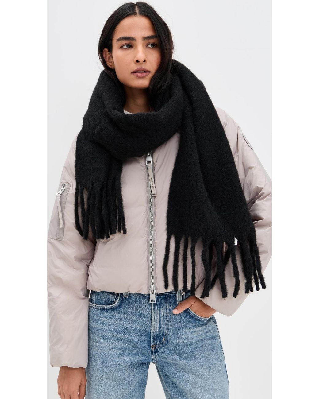 Hat Attack Black Cozy Solid Scarf