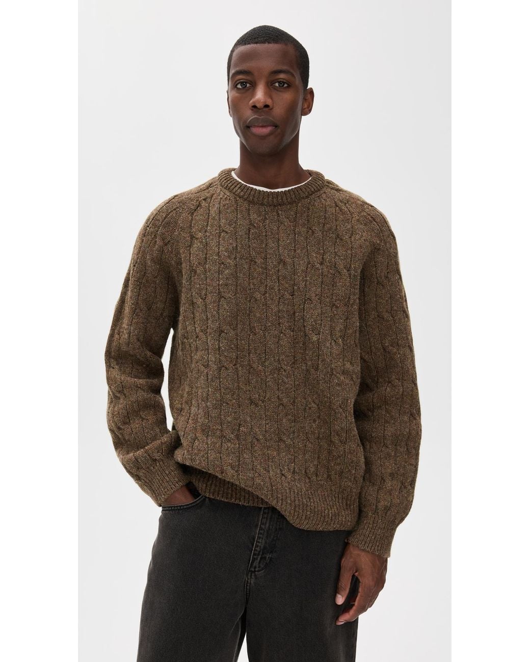 Howlin' By Morrison Brown Cable Guy Sweater for men