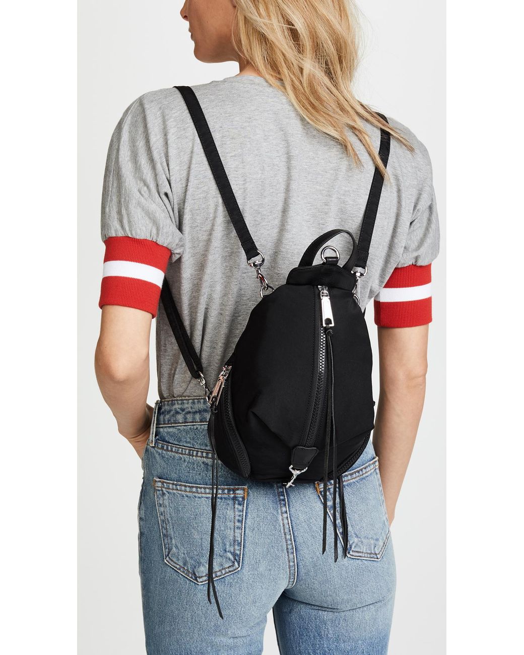 Rebecca Minkoff Nylon Mini Julian Backpack in Black | Lyst