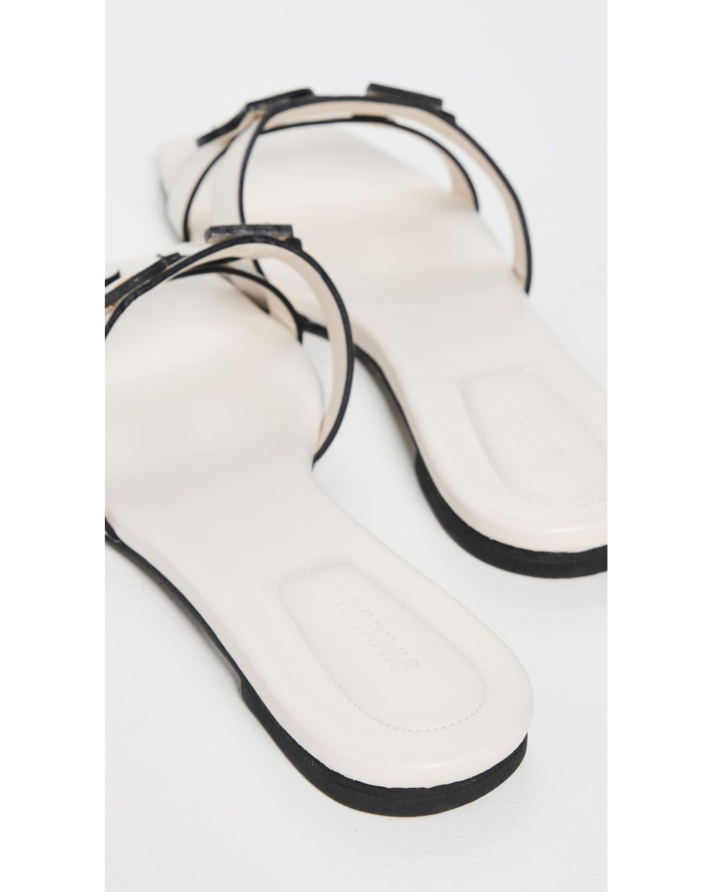 Jonathan Simkhai White Monogram Flat Slides