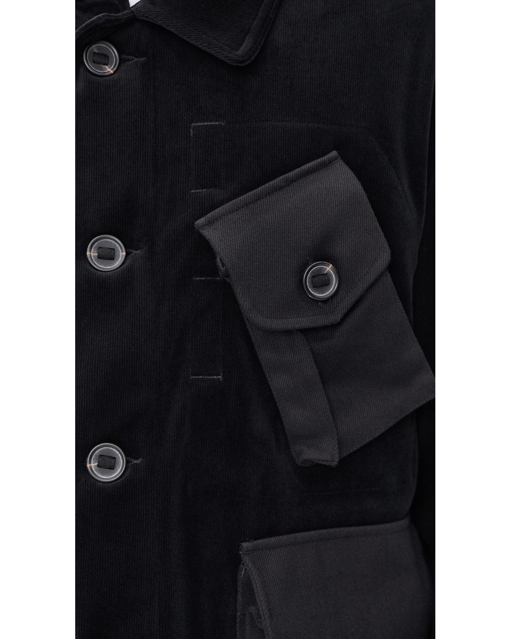 Y-3 Black Velour Button Jacket for men