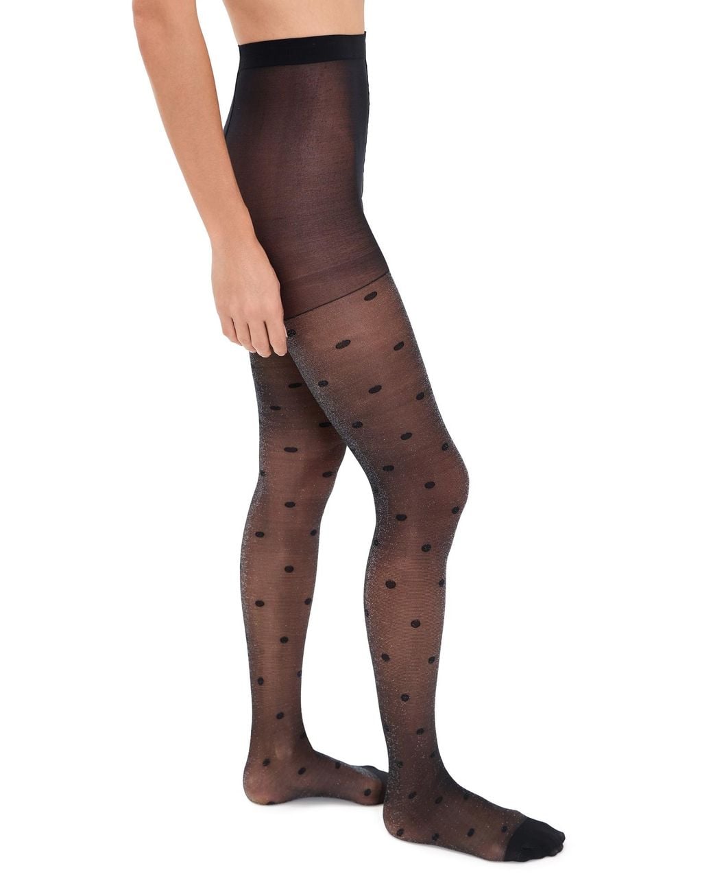 Stems Black Sparkle Dot Sheer Tights
