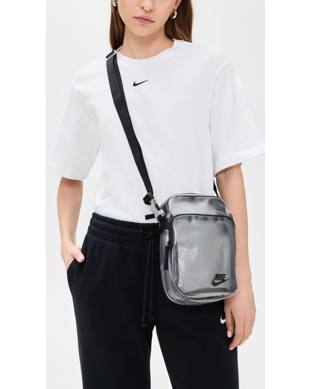 Nike Heritage Crystal Crossbody Bag in Black | Lyst