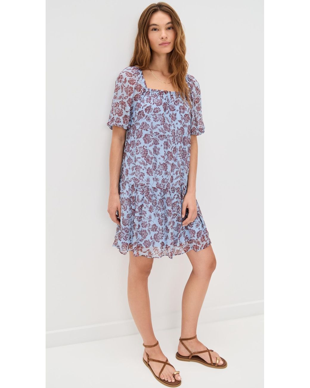 Madewell Puff- Sleeve Mini Dress in Purple | Lyst