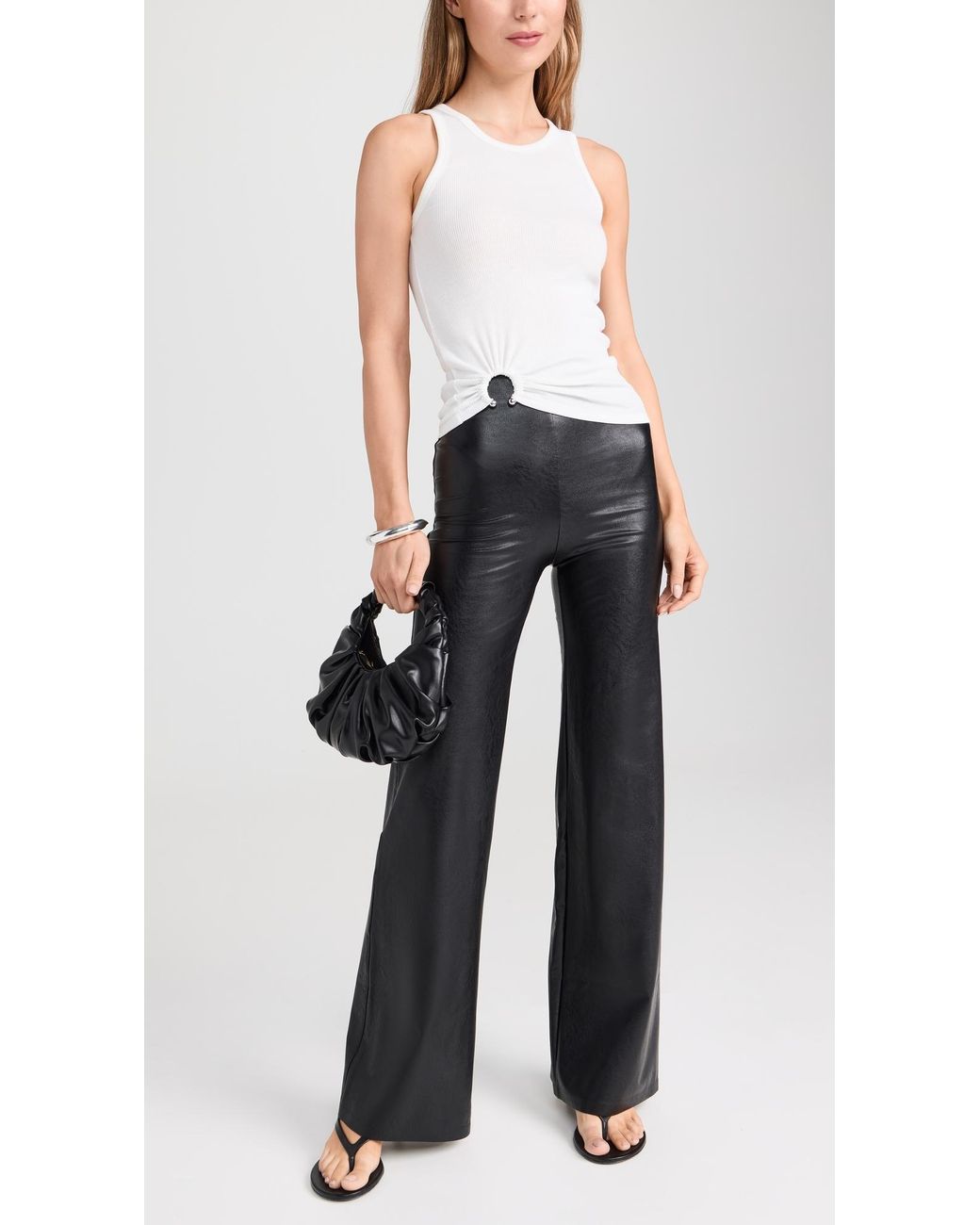 Commando Black Faux Leather Wide Leg Pants