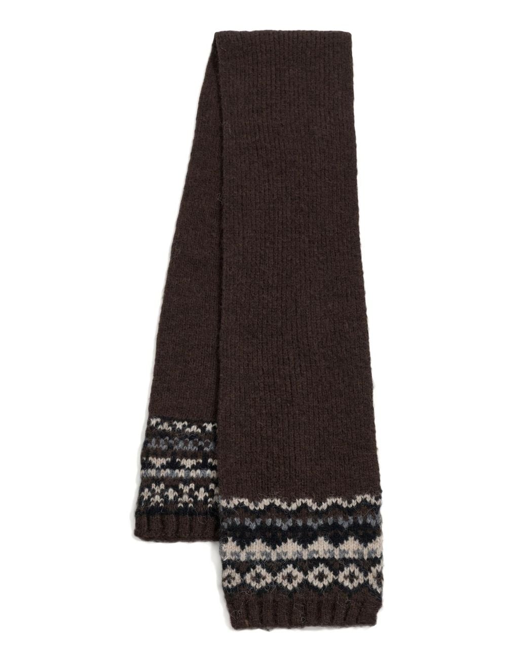 Hat Attack Black Fair Isle Knit Scarf