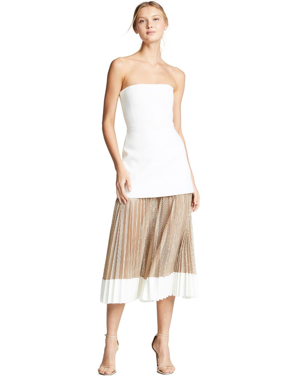 strapless open back dress Black Accordion Pleated Dress – Jo & June Vintage main image 1