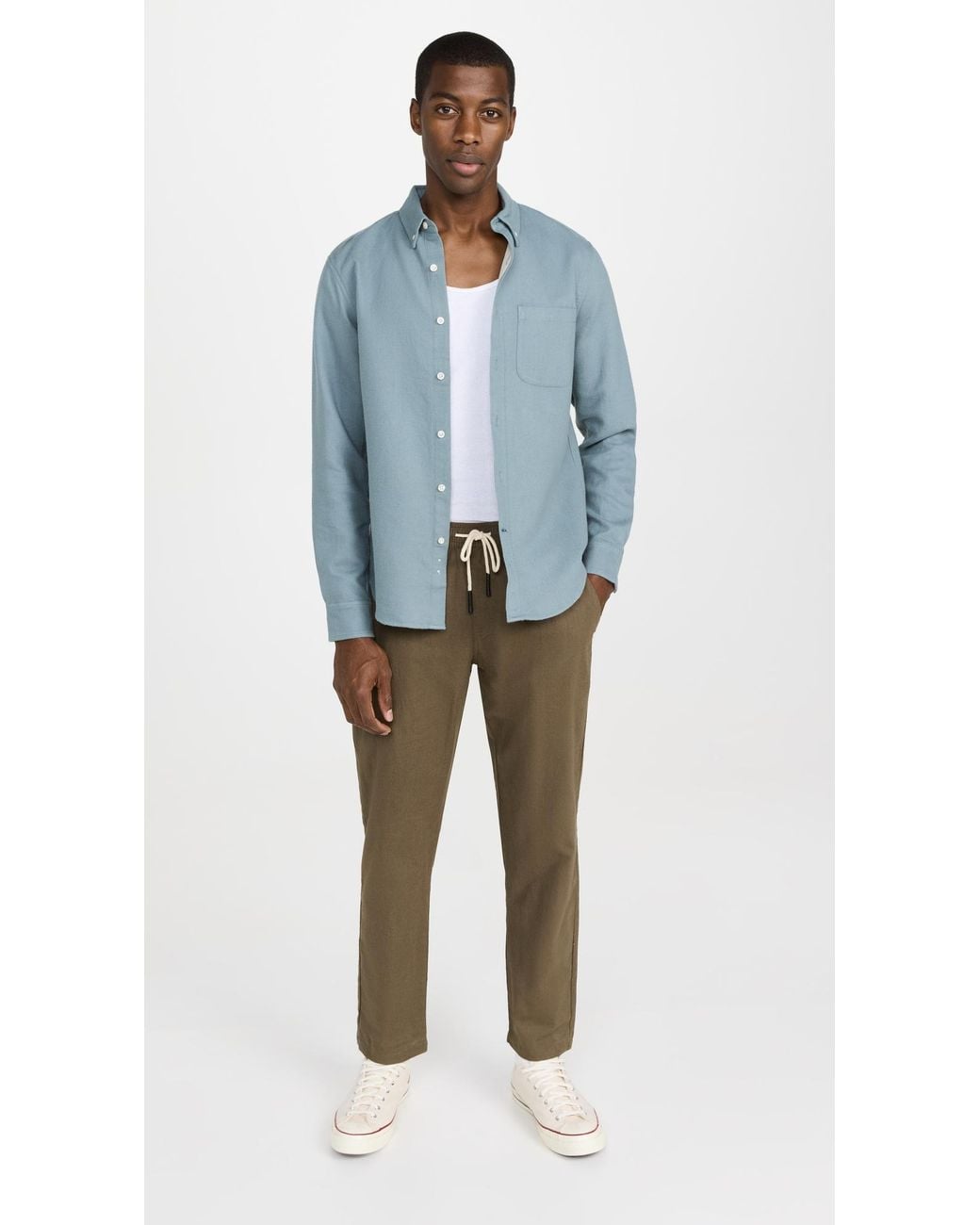 Oas Green Linen Pants for men