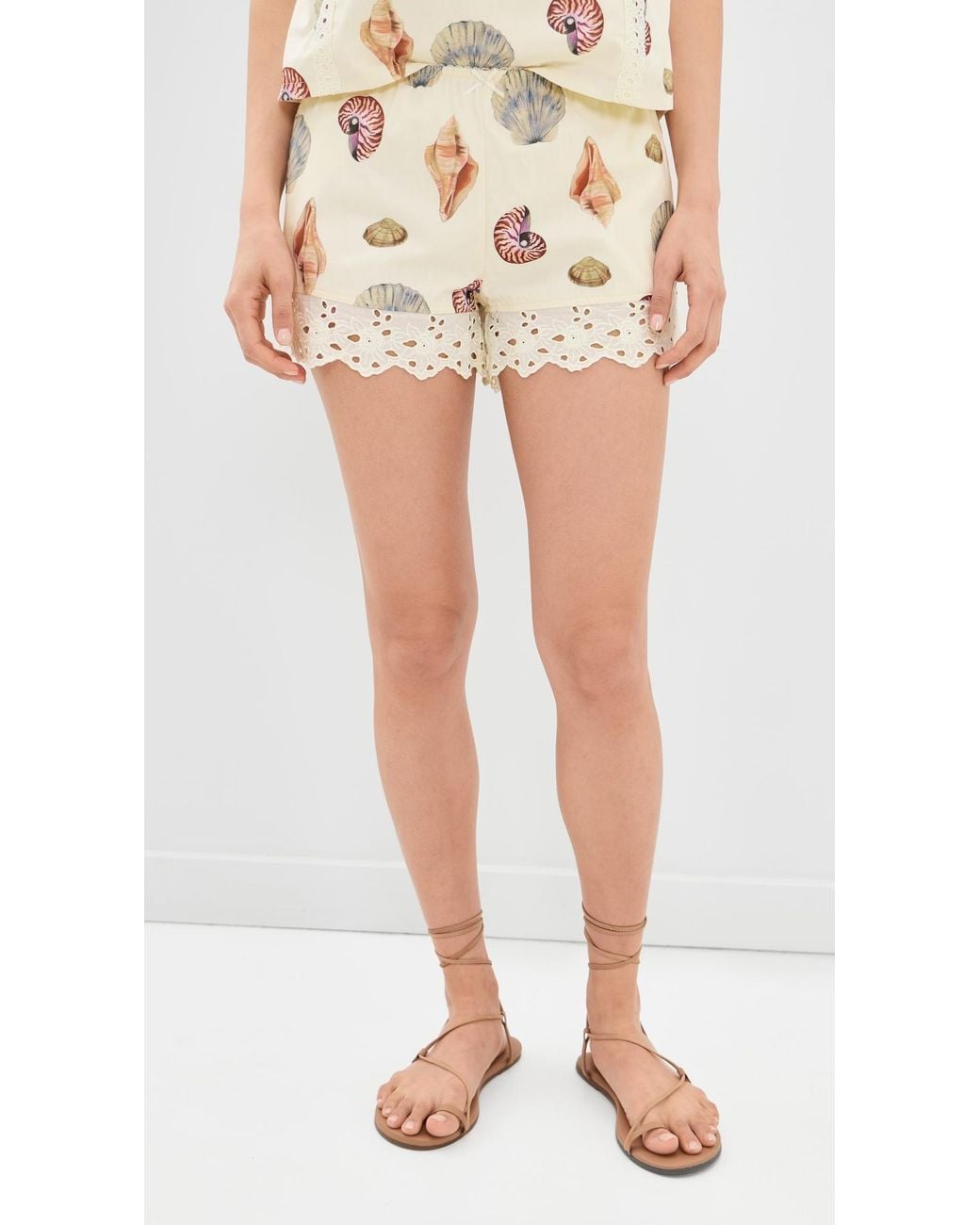 Bailey Rose Natural Shell Mini Shorts