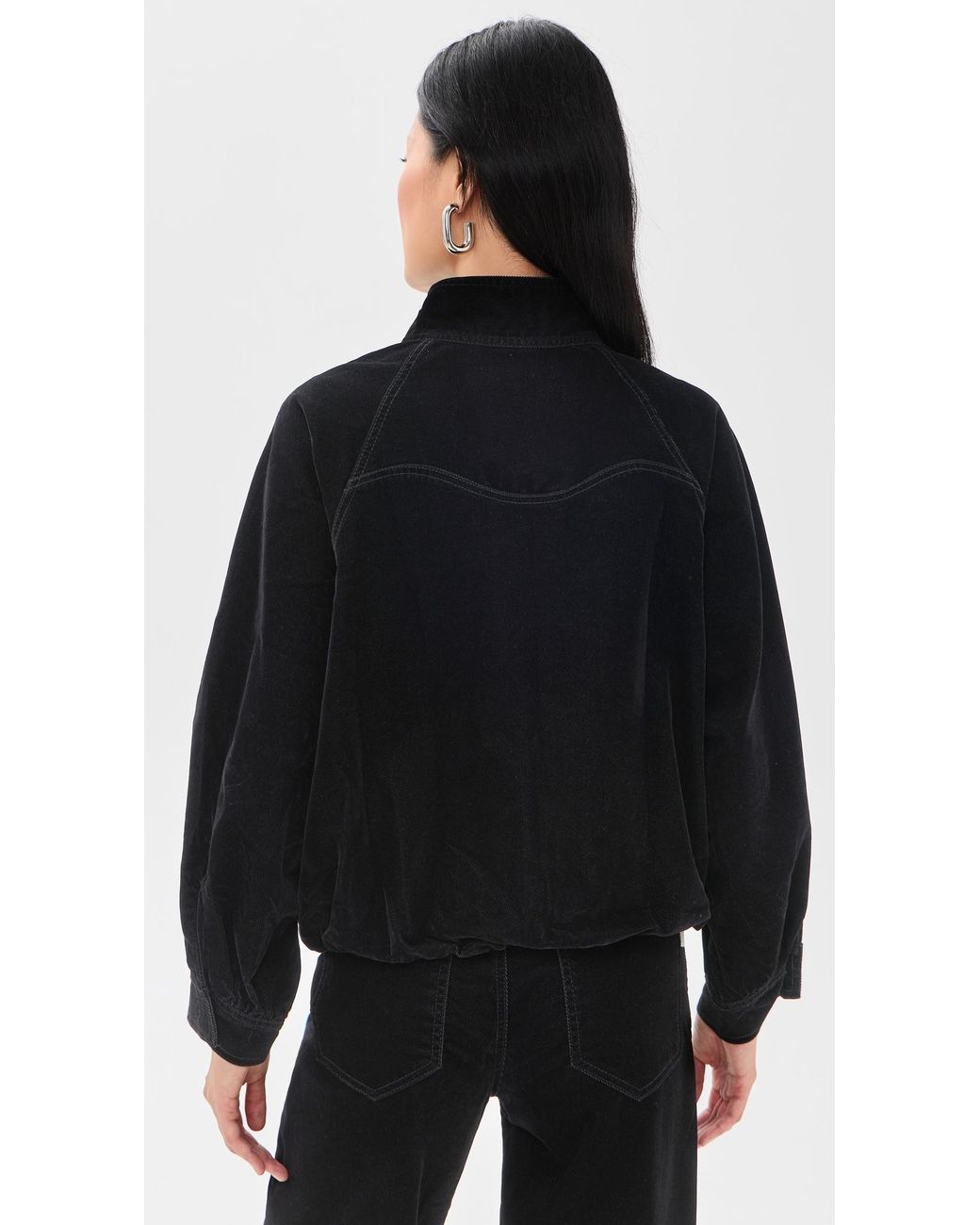 Sixxta Black Corduroy Bomber Jacket
