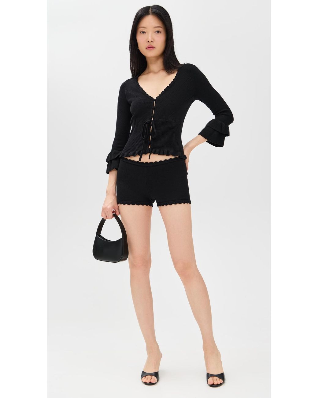 GUIZIO Black Mathilde Top