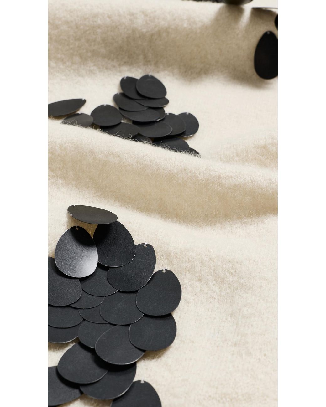 Chan Luu White Sequined Wool Scarf