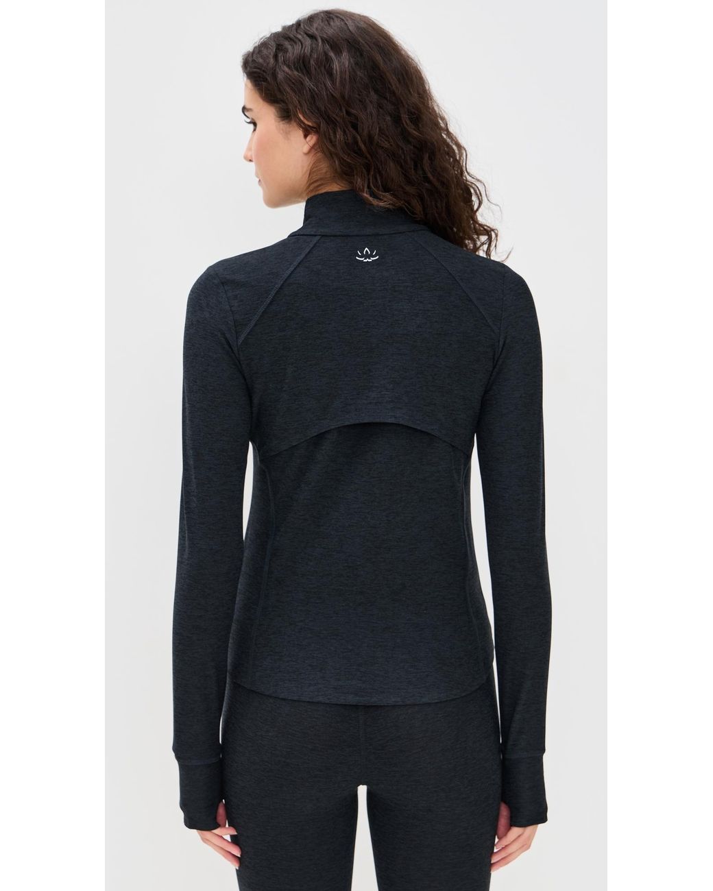 Beyond Yoga Black Spacedye Trails Active Jacket