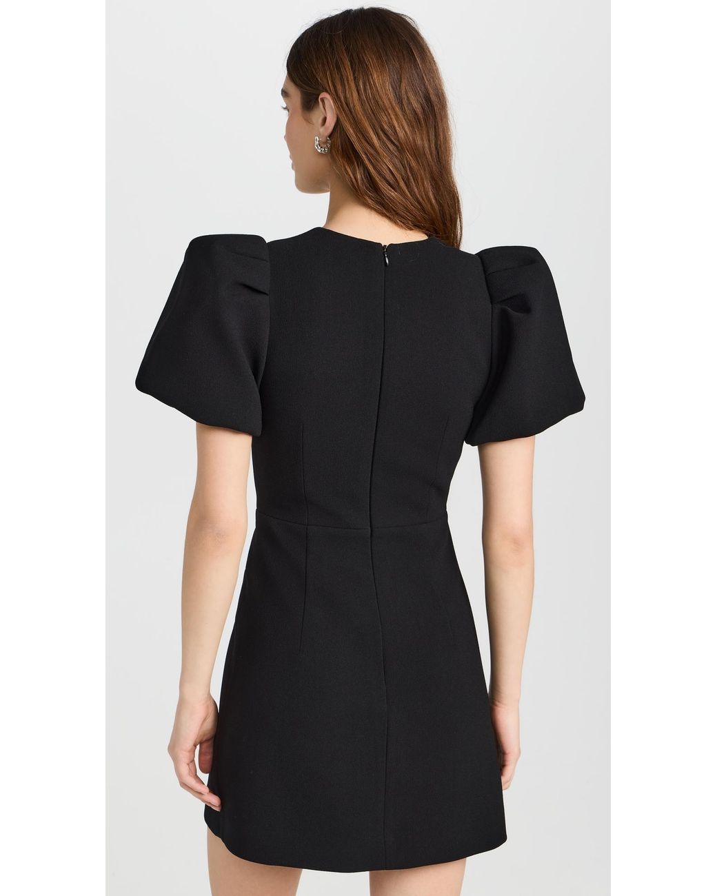 all black wedding dress code Prickle Thorn Print Mesh Puff Sleeve Mini Dress