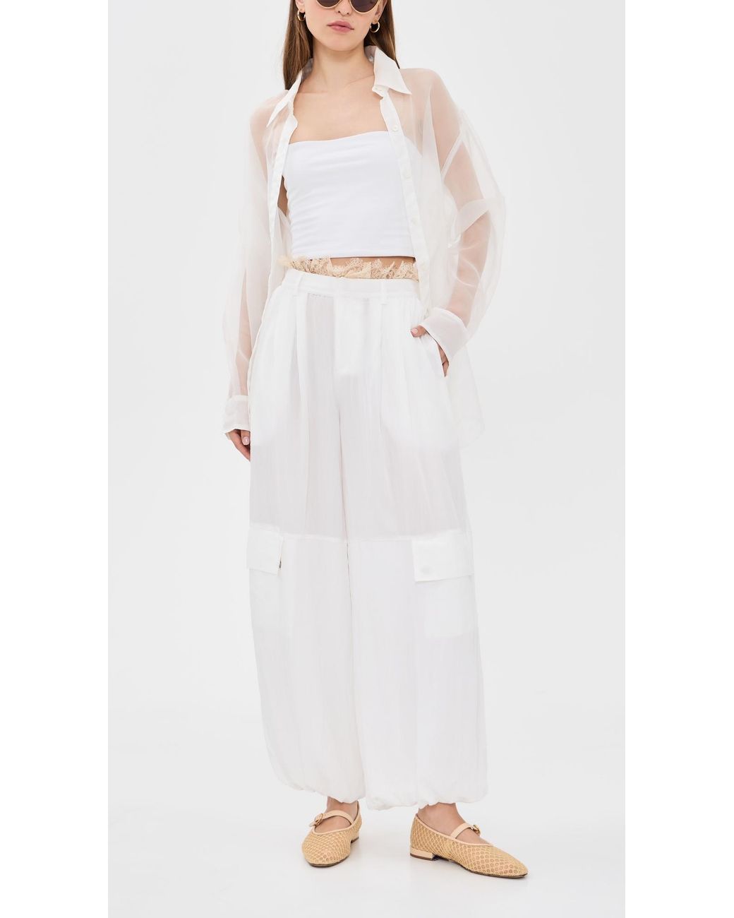 Sea White Lisette Solid Pants