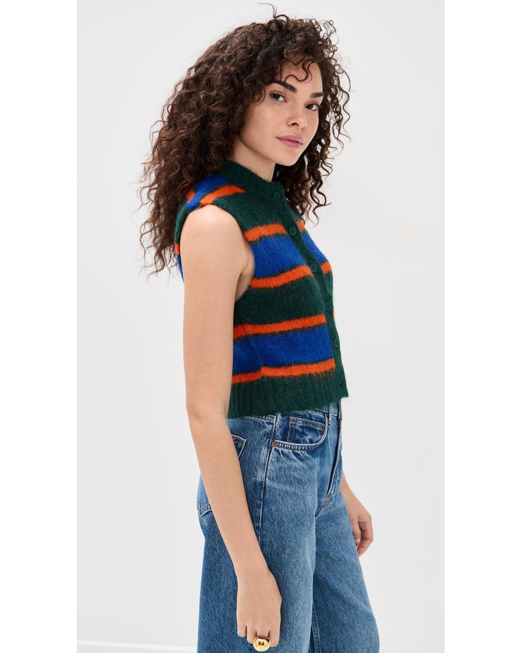 The Tiny Big Sister Striped Vest in Blue | Lyst