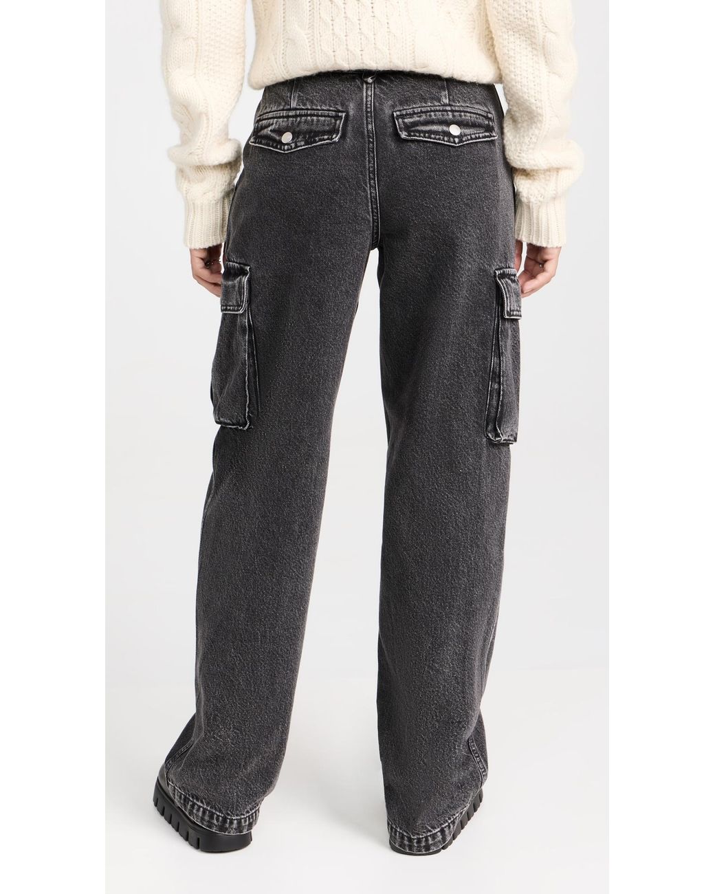 Madewell Low-slung Straight Cargo Jeans in Black