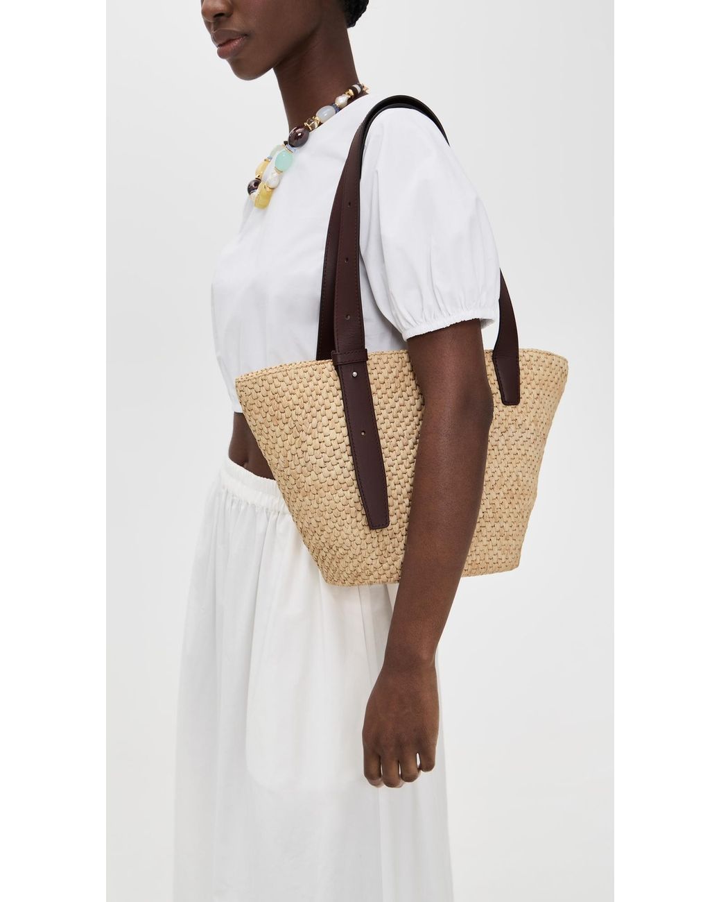 LIE STUDIO White The Bianca Raffia Small Bag