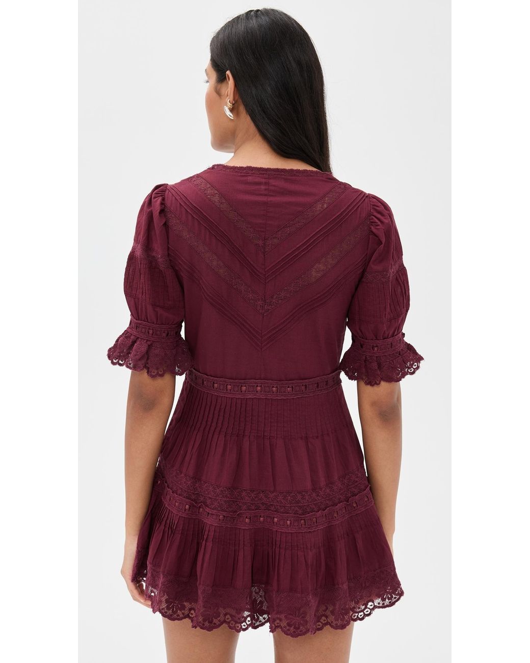 open lace back dress Returned Affections Burgundy Red Floral Midi Dress – Shop the Mint main image 0