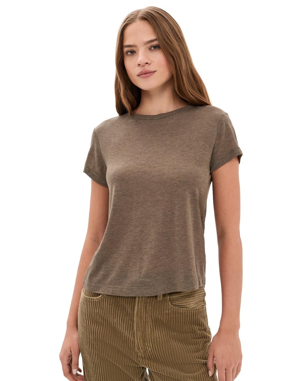Agolde Brown Long Line Adine Tee