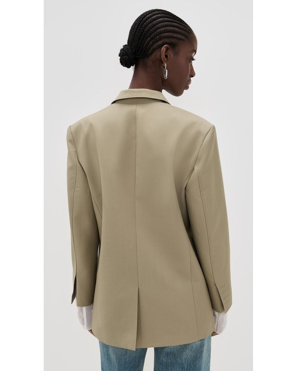 Simonett Natural Structured Sheer Cuff Blazer