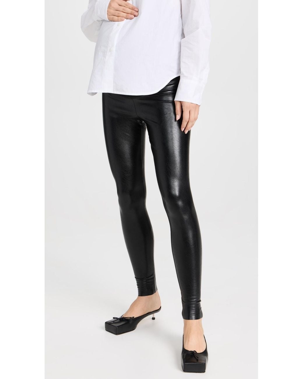 Commando Black Faux Leather Maternity Leggings