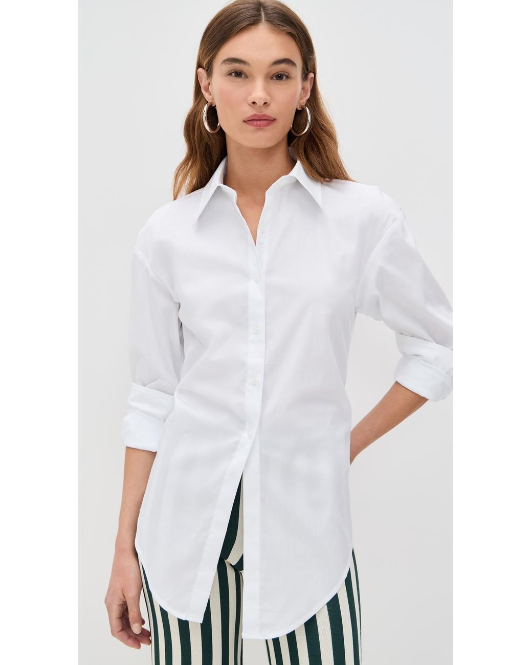 Simon Miller Loch Poplin Button Up in White | Lyst