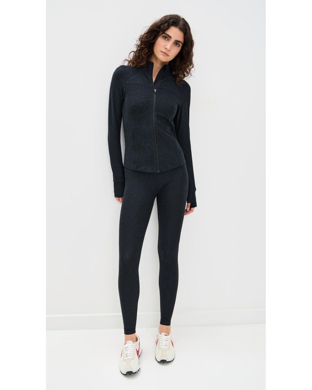 Beyond Yoga Black Spacedye Trails Active Jacket