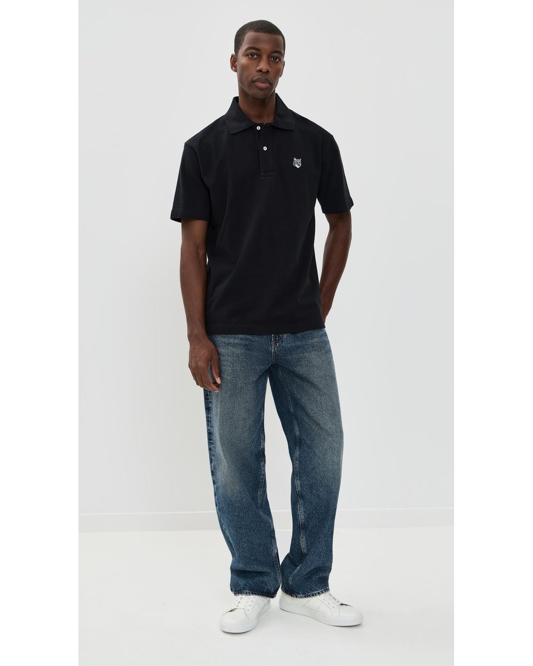 Maison Kitsuné Black Fox Head Patch Comfort Polo for men
