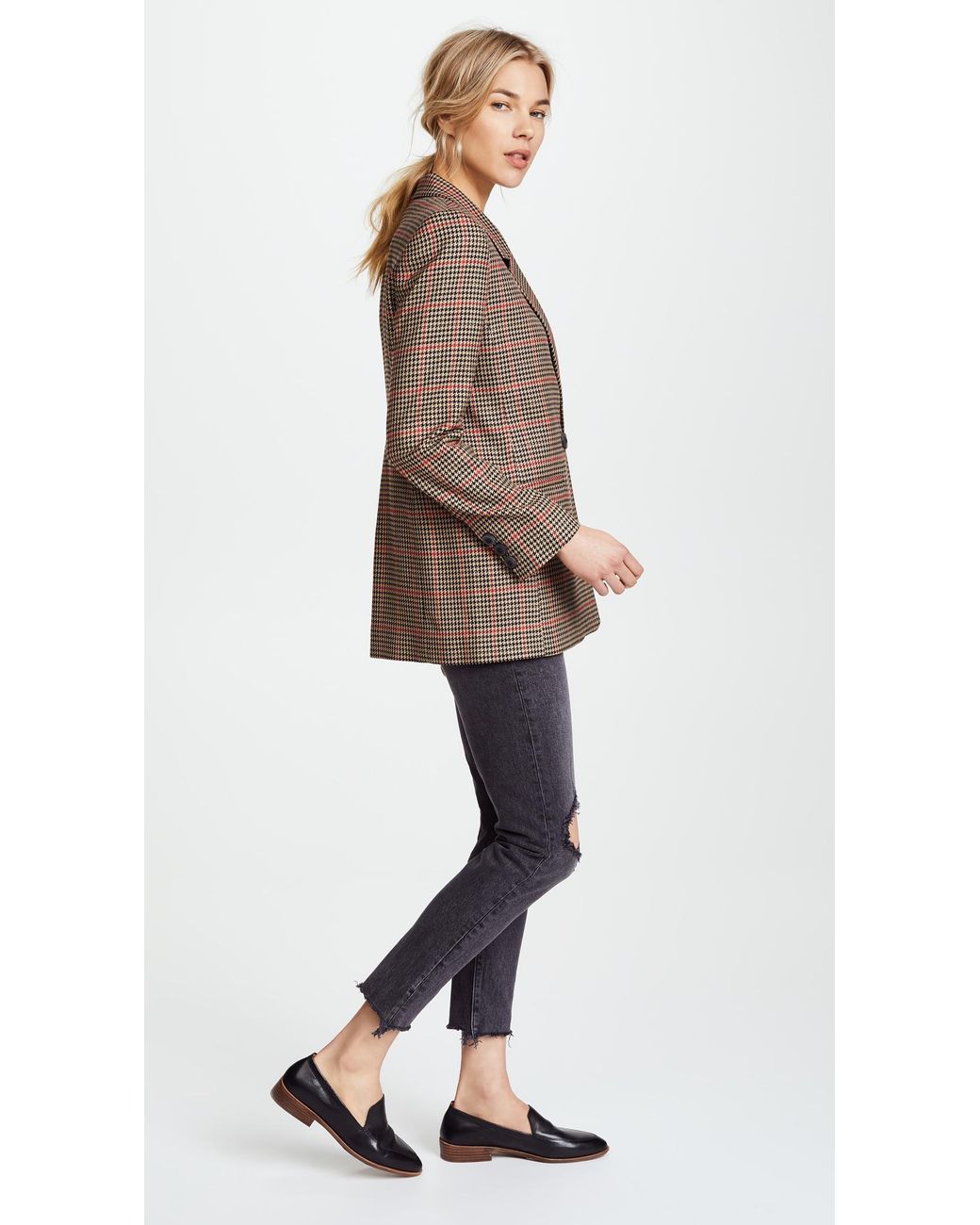 Anine Bing Madeleine Blazer in Brown Lyst