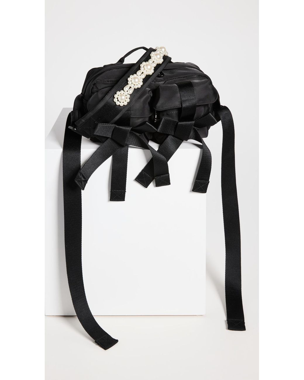 Simone Rocha Bow Front Crossbody Bum Bag in Black | Lyst Canada