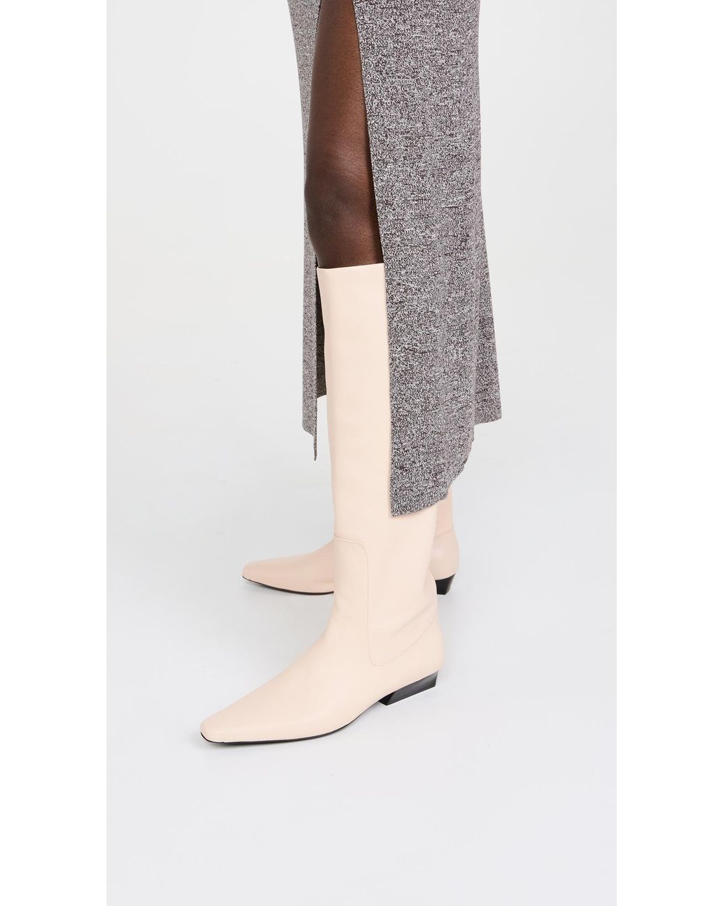 Staud White Wally Flat Boots