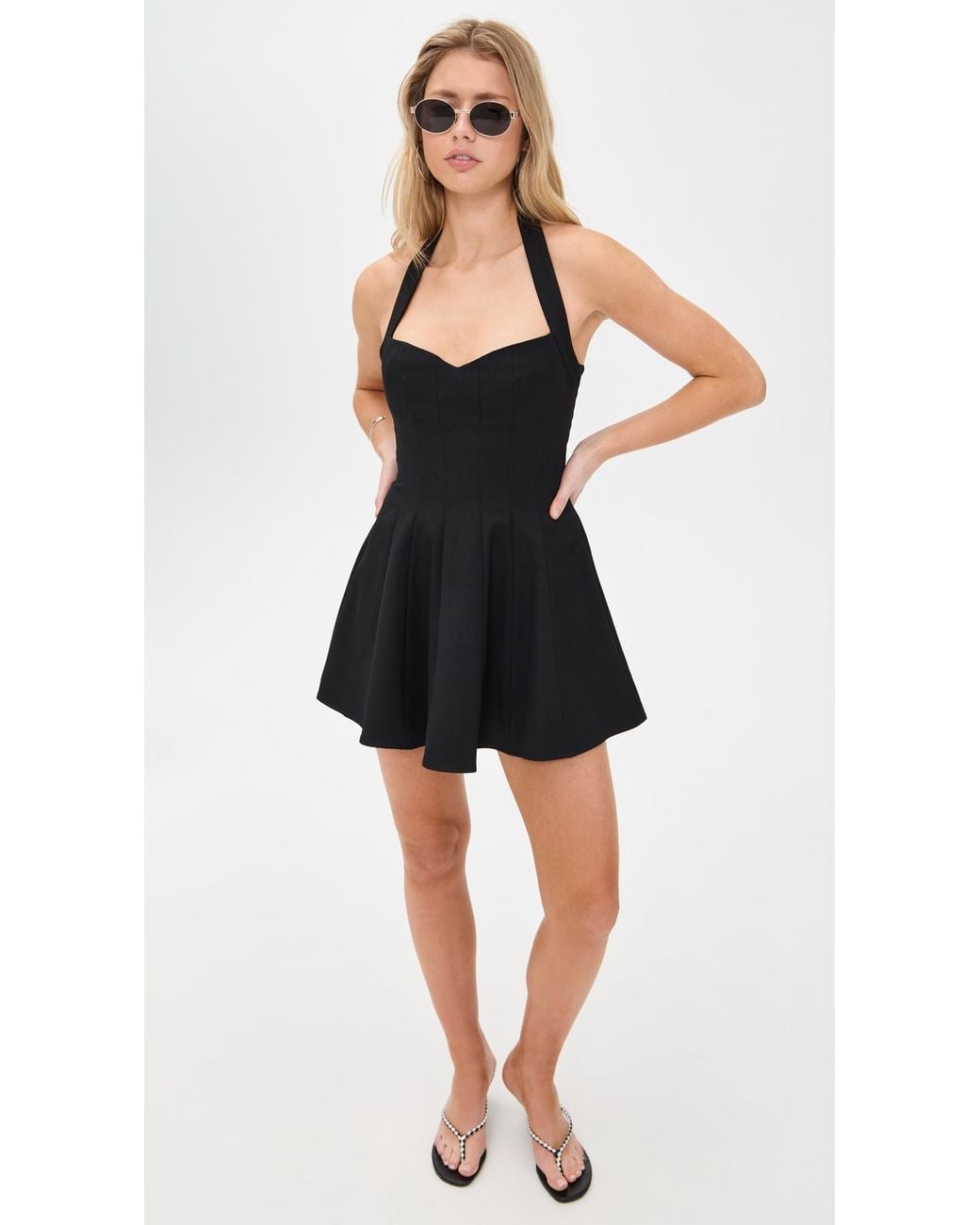 ring halter neck dress Luli Fama Inner Circle Halter Long Dress in Black