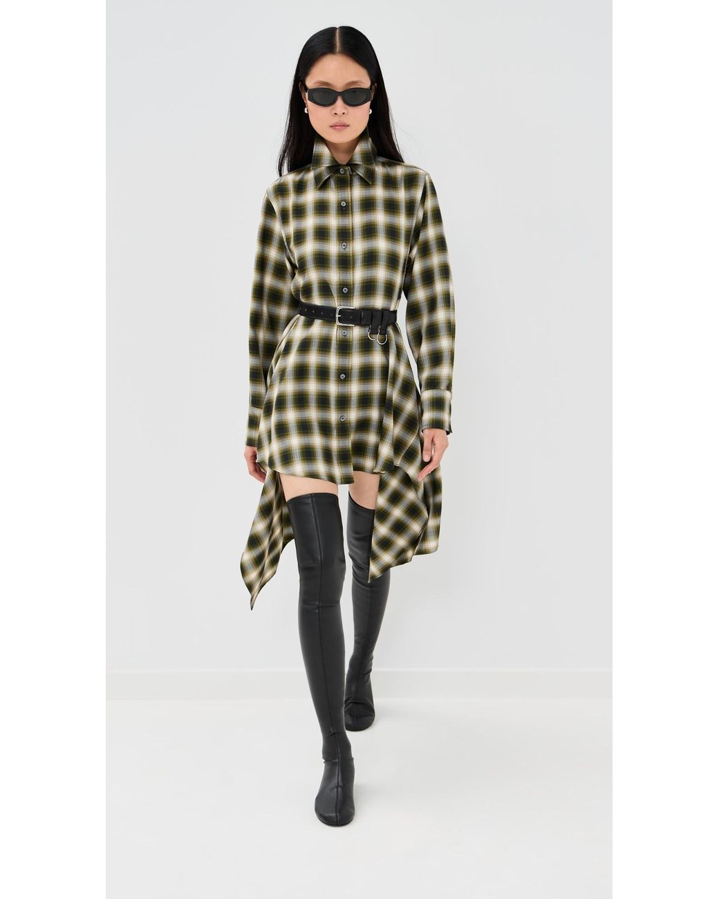 monse cascade shirt dress Cascade Shirt Dress 8 / Sage / Ivory