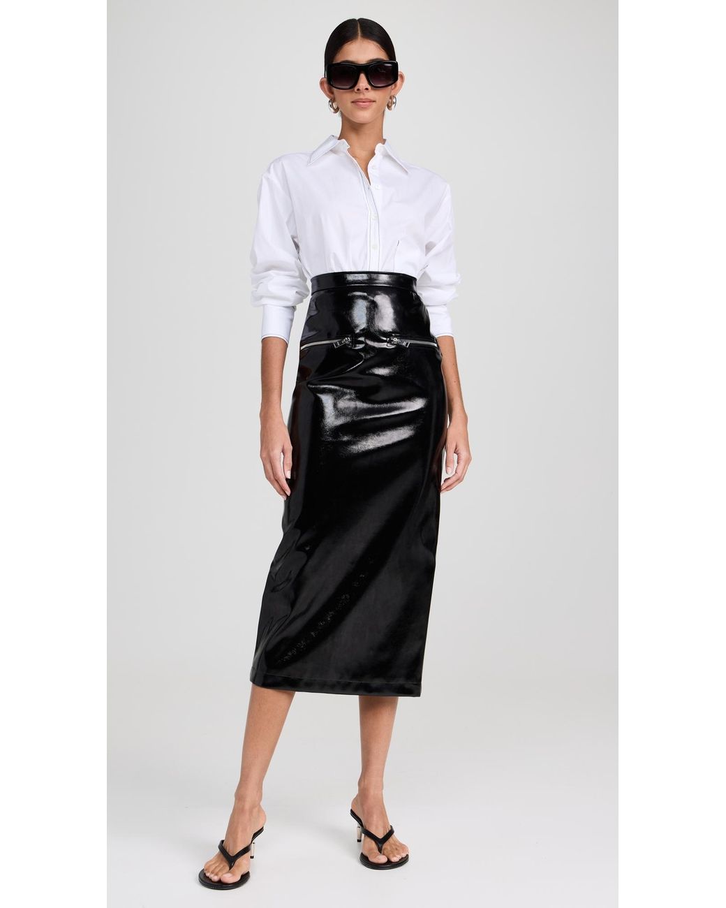 スカート Msgm Patent Leather Midi Skirt MSGM BLACK PATENT LEATHER MIDI SKIRT | miinto | REVERSIBLE
