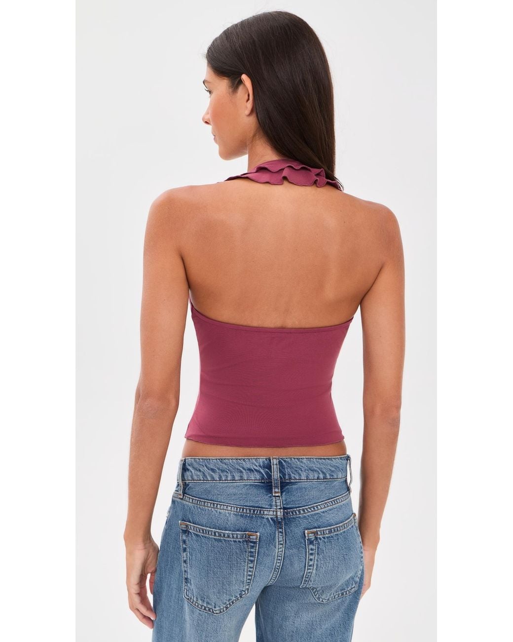 With Jean Red Ruby Top