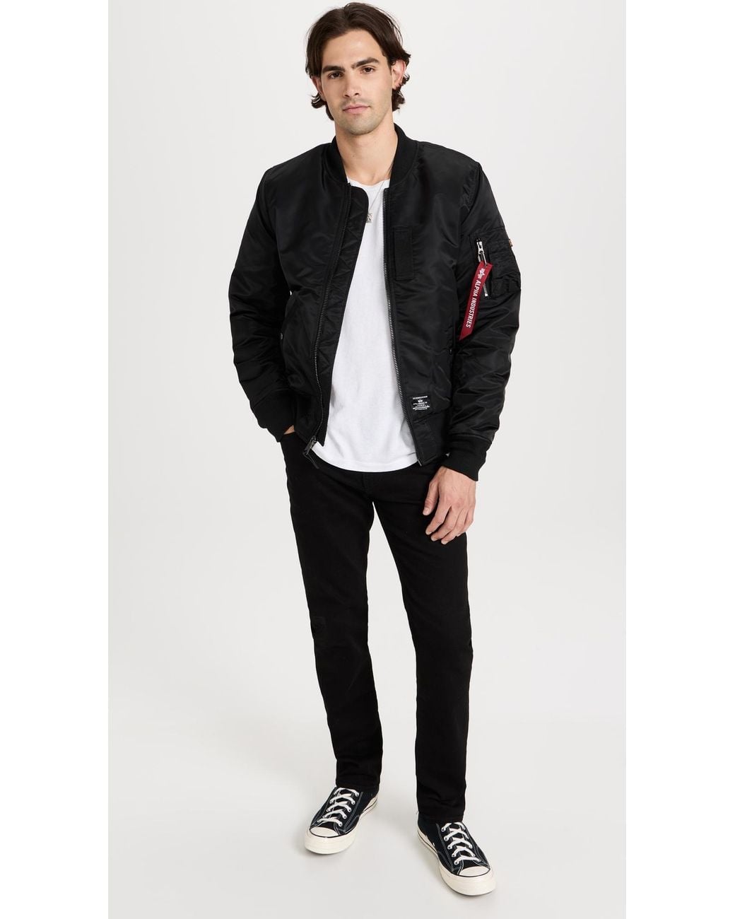 Alpha Industries Black Ma-1 Regular Fit Flight Jacket for men
