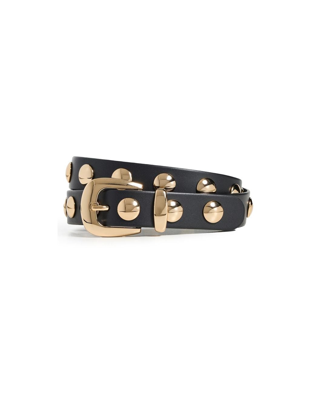 Madewell Black Leather Studded Belt with Gold Buckle Small Madewell Studded Western Belt | Nordstromrack main image 4
